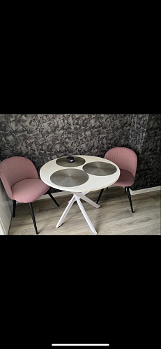 Стул на металлокаркасе Gabi 1 light blue / black / gold фото покупателя 700