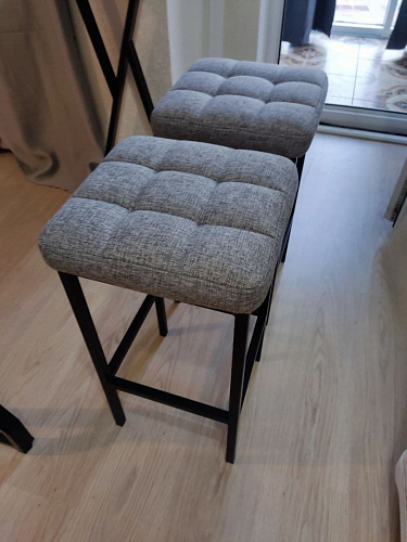 Барный стул Лофт ткань канди крем / черный матовый фото покупателя 216