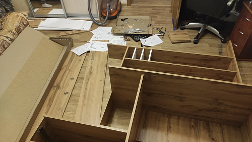 Письменный стол Лайт 03.243 дуб золотой (craft) / белый премиум фото покупателя 158