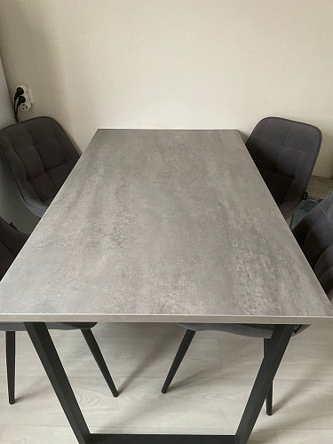 Стол Лота Лофт 140 25 мм черный матовый / бетон фото покупателя 994