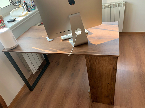 Письменный стол Битти Лофт 116х60х75 дуб вотан / белый матовый фото покупателя 109