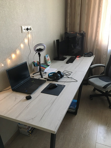 Деревянный стол Лота Лофт 140х80 черный матовый / бетон светлый фото покупателя 228