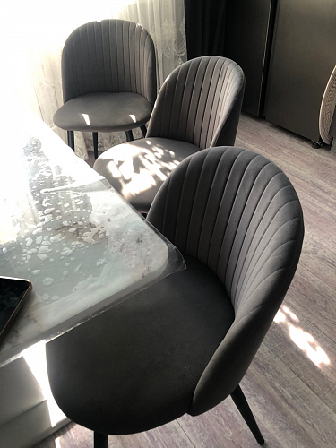 Стул на металлокаркасе Gabi 1 light blue / black / gold фото покупателя 619