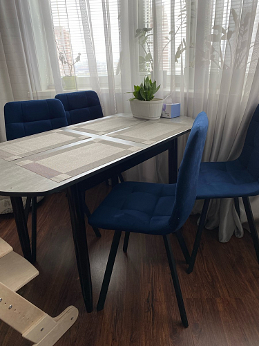 Стул на металлокаркасе Чилли К темно-серый (velutto 32) / черный фото покупателя 123