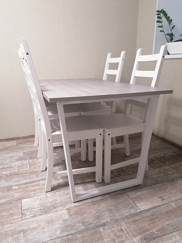 Стол Лота Лофт 140 25 мм черный матовый / бетон фото покупателя 85