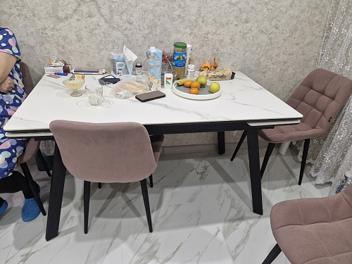 Керамический стол Норман 140(200)х80 серый мрамор larka grey / черный фото покупателя 39