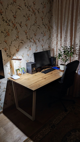 Стол Лота Лофт 140 25 мм черный матовый / бетон фото покупателя 850