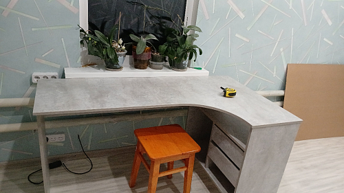 Письменный стол СПм-25 левый белый  - Уцененный экземпляр фото покупателя 48