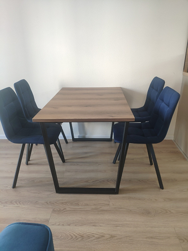 Стол Лота Лофт 140 25 мм черный матовый / бетон фото покупателя 661