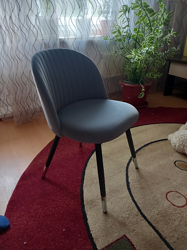 Стул на металлокаркасе Gabi 1 light purple / black / gold фото покупателя 125