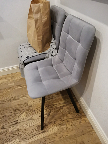 Стул на металлокаркасе Чилли К светло-серый велюр / черный каркас фото покупателя 1365