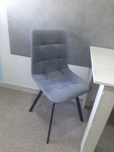 Стул на металлокаркасе Чилли синяя ткань / белый фото покупателя 1021