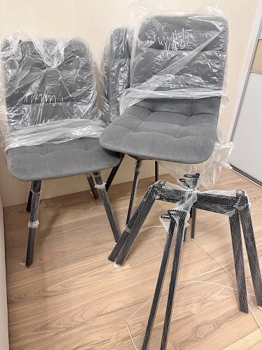 Стул на металлокаркасе Чилли К черный / зеленый фото покупателя 504