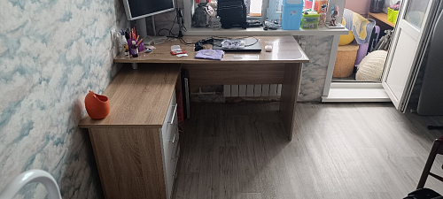 Компьютерный стол КСТ-109П правый дуб сонома / белый фото покупателя 28