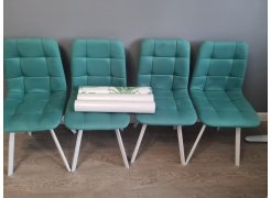 Стул на металлокаркасе Чилли синяя ткань / белый фото покупателя 568