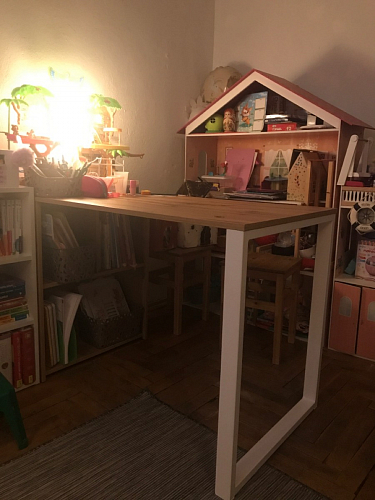 Письменный стол Битти Лофт 116х60х75 дуб вотан / черный матовый фото покупателя 70