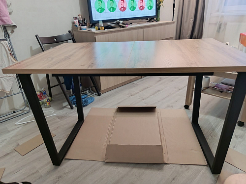 Деревянный стол Лота Лофт 120х75 белый матовый / дуб крафт золотой фото покупателя 181