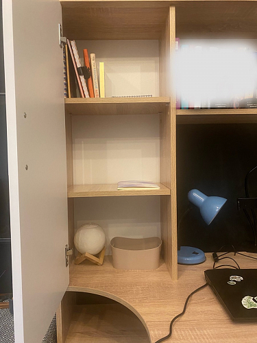 Компьютерный стол КСТ-16 левый дуб сонома / белый фото покупателя 39