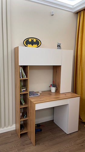 Письменный стол Комфорт 12.71 дуб золотой craft / белая аляска  - Уцененный экземпляр фото покупателя 155