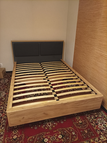 Двуспальная кровать Клауд 160х200 парящая дуб крафт золотой / антрацит фото покупателя 321