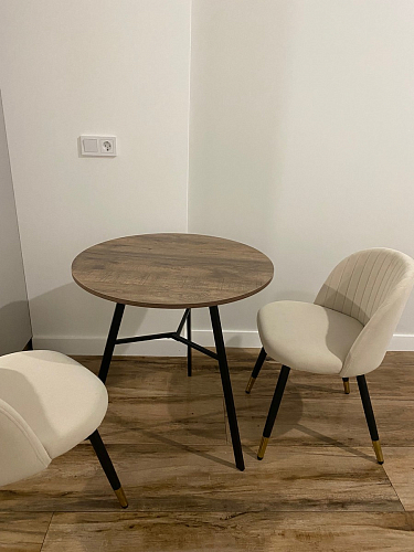 Стул на металлокаркасе Gabi dark beige / black / silver фото покупателя 364