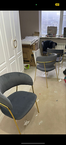 Стул на металлокаркасе Kamelia светло-фиолетовый / золотой фото покупателя 29