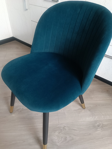 Стул на металлокаркасе Gabi 1 light blue / black / gold фото покупателя 511