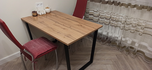 Деревянный стол Лота Лофт 140х80 черный матовый / бетон светлый фото покупателя 827