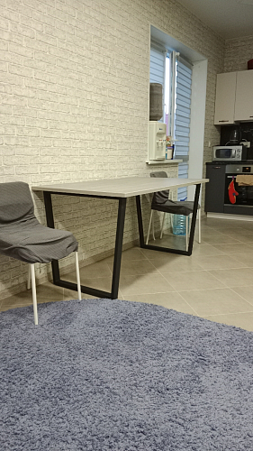 Стол Лота Лофт 120 32 мм бетон / черный матовый фото покупателя 172