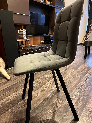 Стул на металлокаркасе Чилли К черный / зеленый фото покупателя 1194