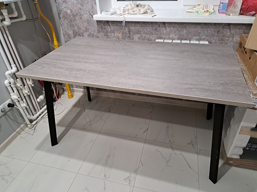 Стол Тринити Лофт 120 32 мм бетон / черный матовый фото покупателя 636