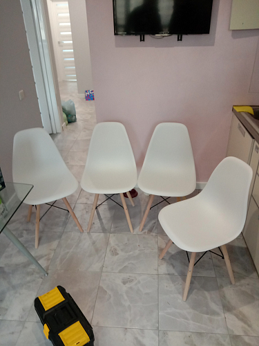 Пластиковый стул Eames PC-015 серо-голубой / дерево фото покупателя 483