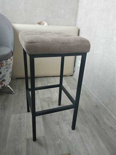 Барный стул Лофт микровелюр катания изумруд / черный матовый фото покупателя 57