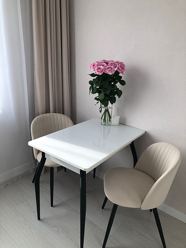 Стул на металлокаркасе Gabi dark beige / black / silver фото покупателя 868