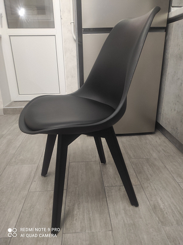 Деревянный стул Bonuss темно-серый / черное сидение / черный фото покупателя 14