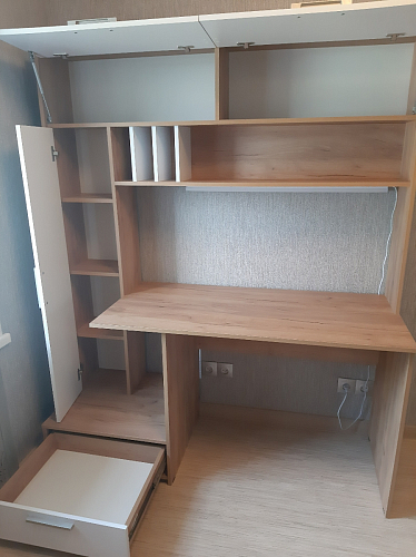 Письменный стол Лайт 03.243 дуб золотой (craft) / белый премиум фото покупателя 14