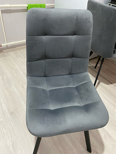 Стул на металлокаркасе Чилли К светло-серый велюр / черный каркас фото покупателя 951