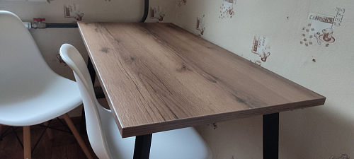 Стол Тринити Лофт 120 32 мм дуб галифакс табако / черный матовый фото покупателя 90