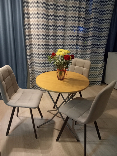 Стул на металлокаркасе Чилли К светло-серый велюр / черный каркас фото покупателя 302