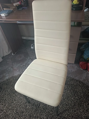 Стул на металлокаркасе DC2-001 black / white line / white фото покупателя 39