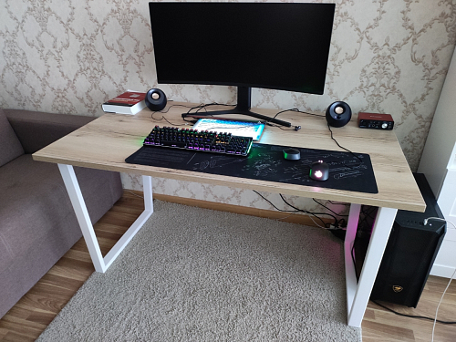 Стол Лота Лофт 140 25 мм черный матовый / бетон фото покупателя 355