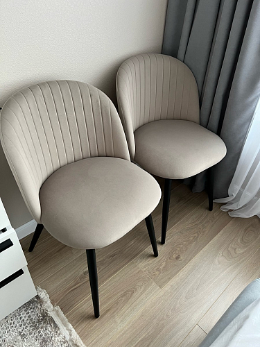 Стул на металлокаркасе Gabi 1 light blue / black / gold фото покупателя 34