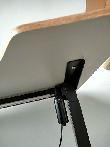 Компьютерный стол Маркос с механизмом подъема 140х80х75 белый / вотан дуб фото покупателя 13