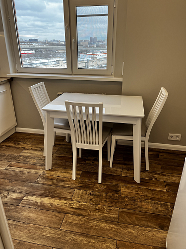 Стеклянный стол Арья белый / дуб монтана фото покупателя 1