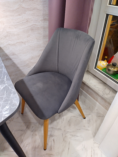 Стул на металлокаркасе Morgan light blue / black фото покупателя 8