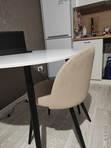 Стул на металлокаркасе Gabi 1 light blue / black / gold фото покупателя 430