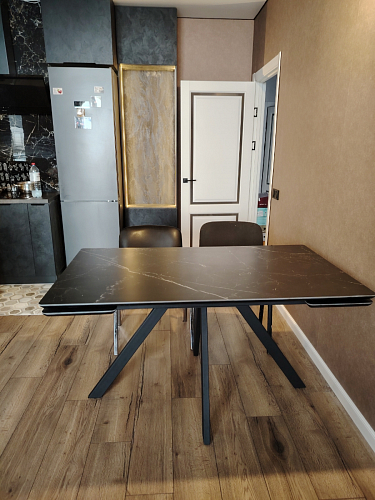 Керамический стол Вилли 140(200)х80 серый мрамор larka grey / черный фото покупателя 41