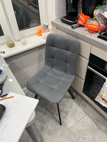 Стул на металлокаркасе Чилли К черный / зеленый фото покупателя 63