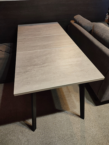 Деревянный стол Колон Лофт 120(160) х 75 черный матовый / бетон фото покупателя 1