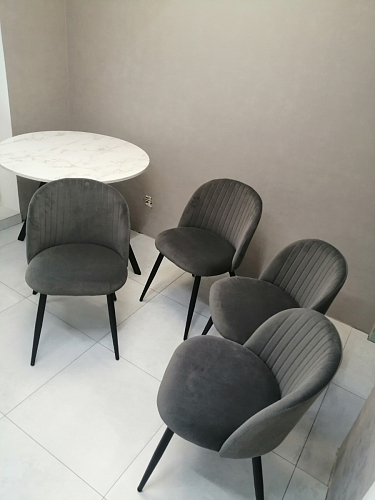 Стул на металлокаркасе Gabi dark beige / black / silver фото покупателя 382